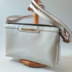 Christian Siriano White with‎ Gold Trim Classy Shoulder Bag